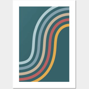 Retro Rainbow Wave Posters and Art